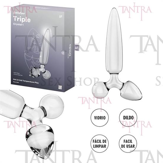 Triple Crystal 1 Dildo y plug de cristal